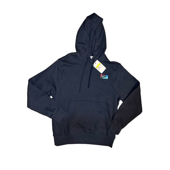 Nike Other - Nike Club Fleece Men's Patch Pullover Black Hoodie Sweatshirt - Size Small